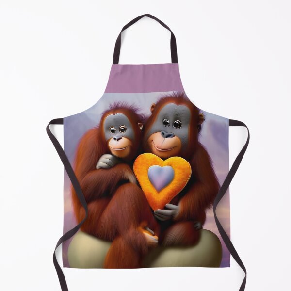Item preview, Cute Monkeys holding Heart - Valentine's Day gift designed and sold by DreamyEscapism.