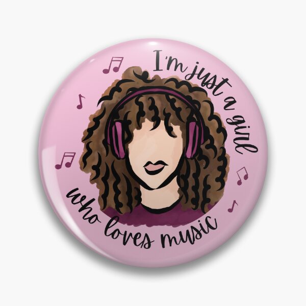 Item preview, I am Just a Girl who Loves Music (Brown) designed and sold by Curly-Cuties.
