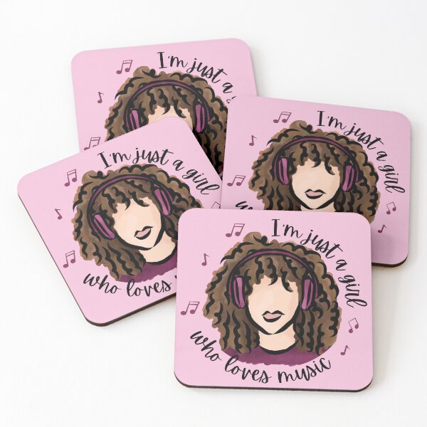 Item preview, I am Just a Girl who Loves Music (Brown) designed and sold by Curly-Cuties.