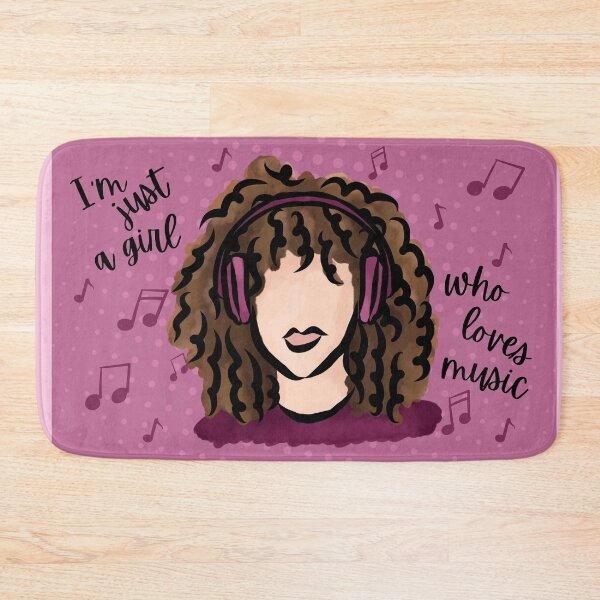Item preview, I am Just a Girl who Loves Music (Brown) designed and sold by Curly-Cuties.