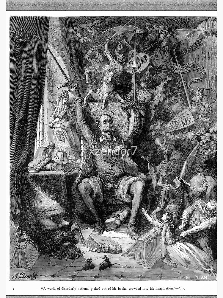 Miguel de Cervantes Don Quixote by Gustave Doré Remastered Xzendor7  Classical Art Reproductions | Spiral Notebook