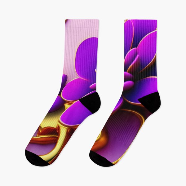 Item preview, Abstract Purple Flower Gold   designed and sold by Athena Milonas.