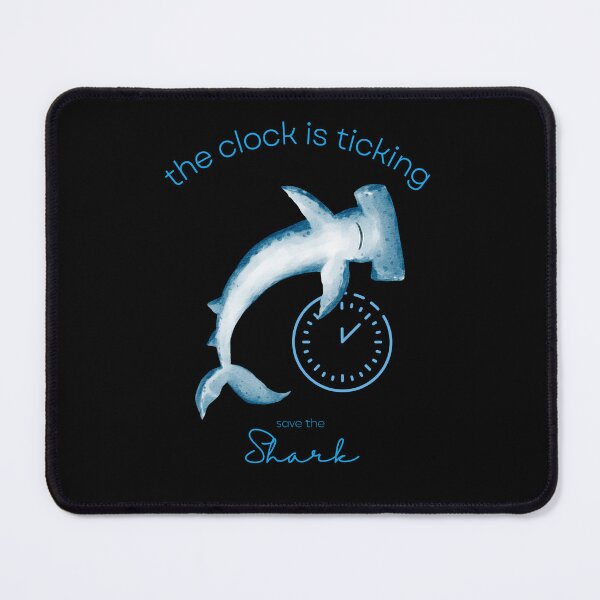 Item preview, Protect The Shark Save the Shark The Clock is Ticking Bath Mat designed and sold by MagicWolfStar.