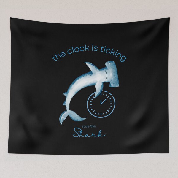 Item preview, Protect The Shark Save the Shark The Clock is Ticking Bath Mat designed and sold by MagicWolfStar.