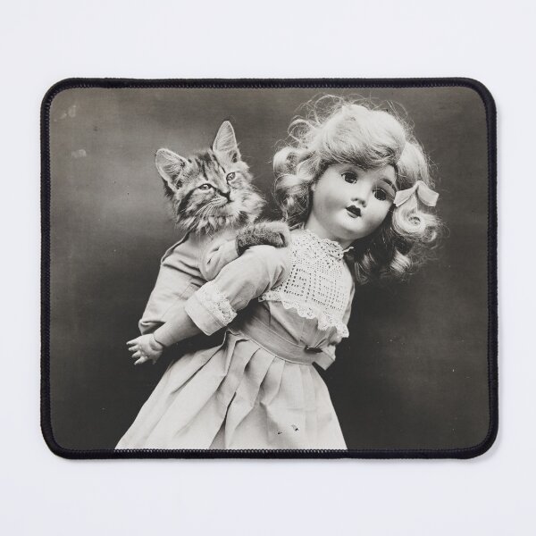 Item preview, Cute Cat and Doll Vintage Photo designed and sold by World Vintage Photos.