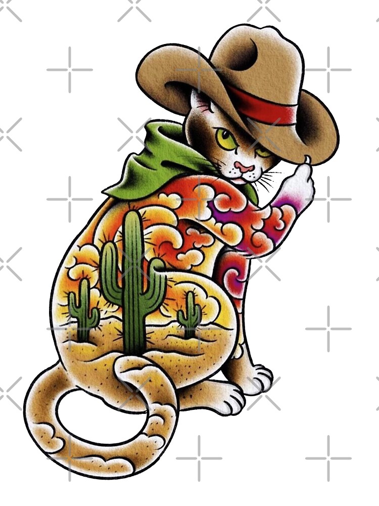 Cat wearing cowboy hat Wild west animal Hand  Stock Illustration  48962659  PIXTA