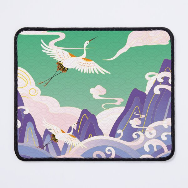 Item preview, sea waves alpine auspicious clouds crane designed and sold by UnaWu533.