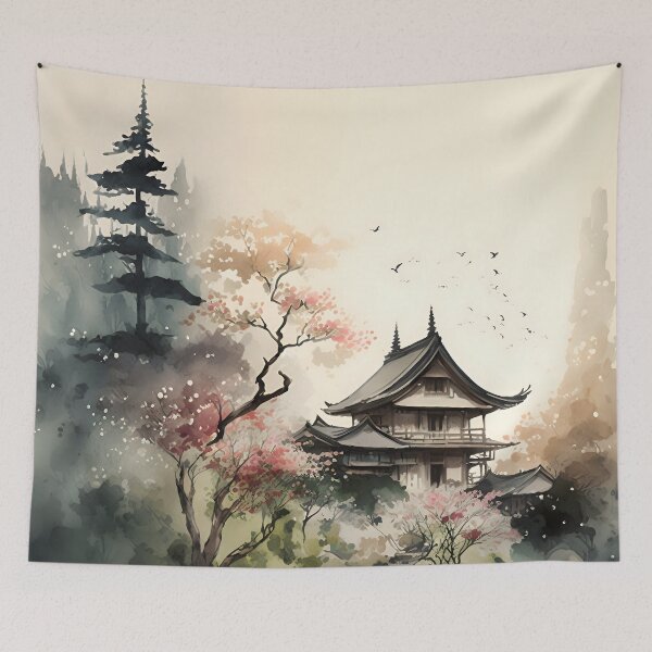 Item preview, Enchanted Japanese Garden: A Watercolor Wonderland designed and sold by Digital-Dreamer.