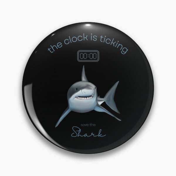 Item preview, Protect The Shark Save the Shark The Clock is Ticking Throw Pillow designed and sold by MagicWolfStar.