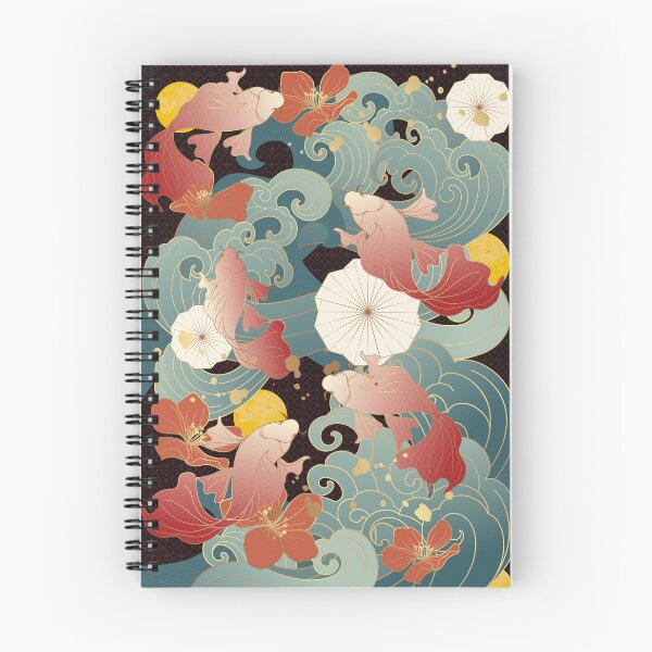 Item preview, traditional classical auspicious cherry blossom wave goldfish shading designed and sold by UnaWu533.