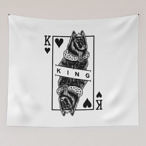 Item preview, Belgian Sheepdog King Of Hearts Groenendael Dog Pop Art designed and sold by GrandeDuc.