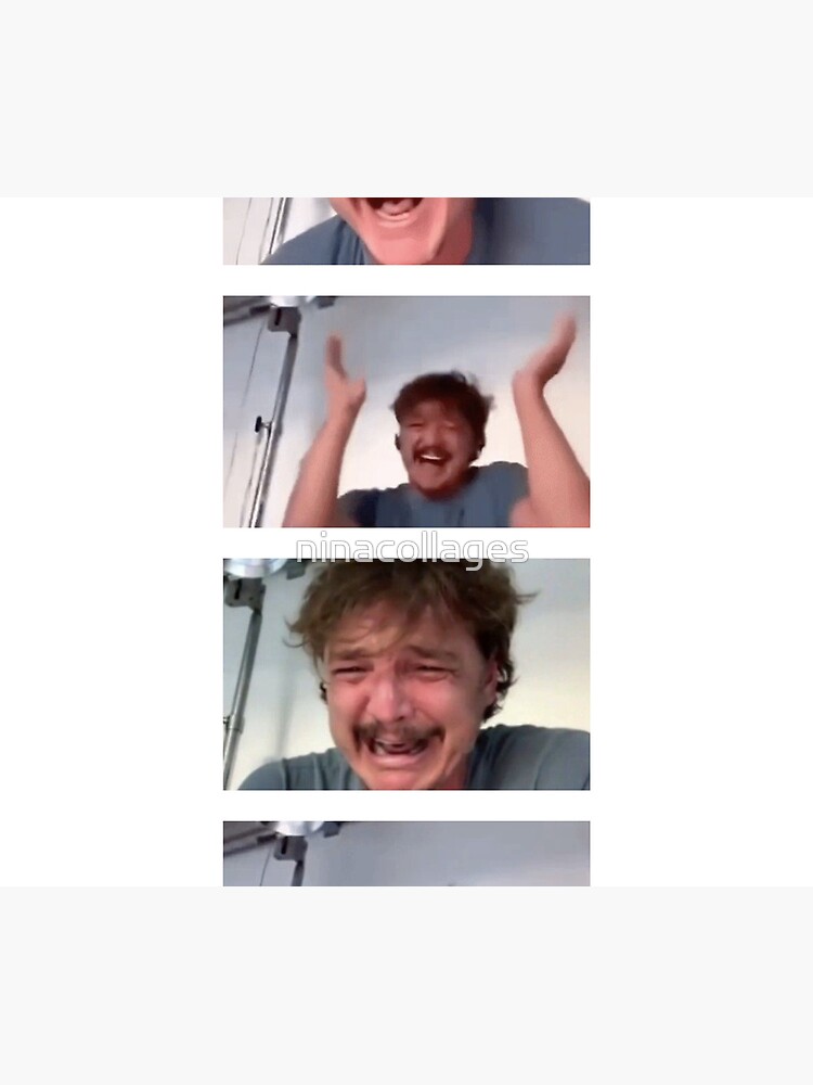 Aperçu 5 sur 5. Tapis de souris avec l'œuvre Pedro Pascal Rire Pleurer Meme créée et vendue par ninacollages.