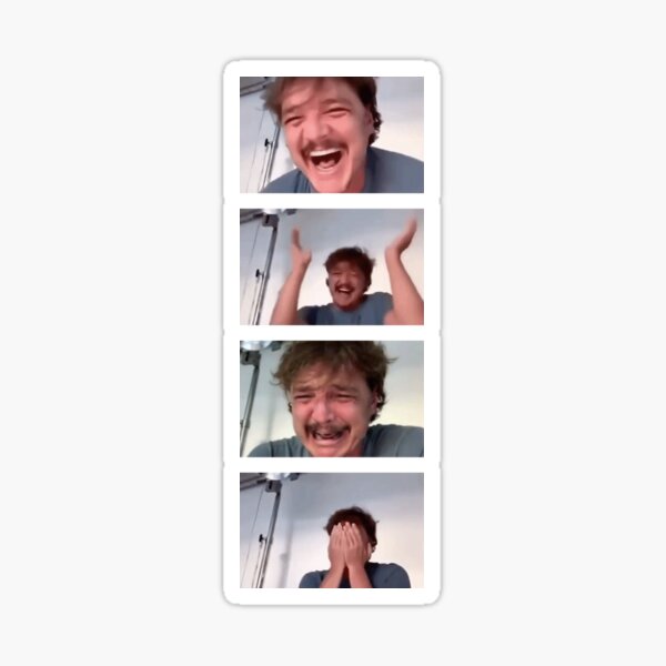 Pedro Pascal Laughing Crying Meme Sticker