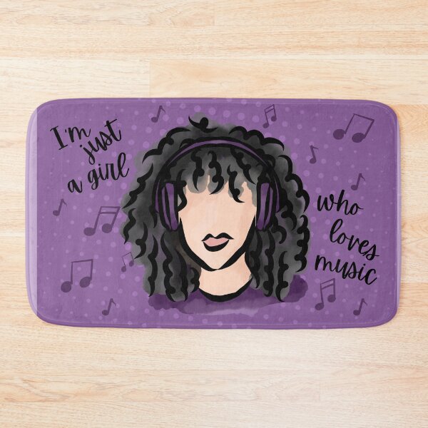 Item preview, I am Just a Girl who Loves Music (Black) designed and sold by Curly-Cuties.