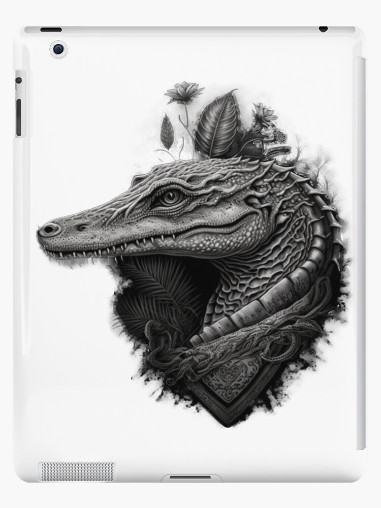 Alligator Leather iPad Mini Case with Dragon