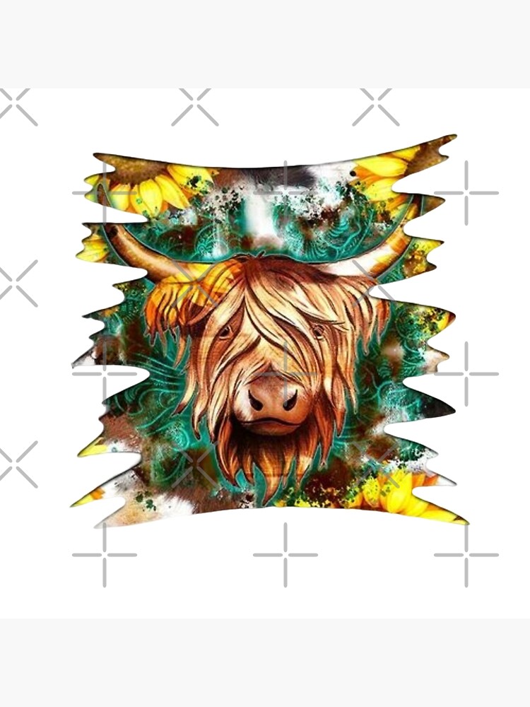 Highland Cow Wrapping Paper Christmas Present Illustrated Xmas -  in  2023