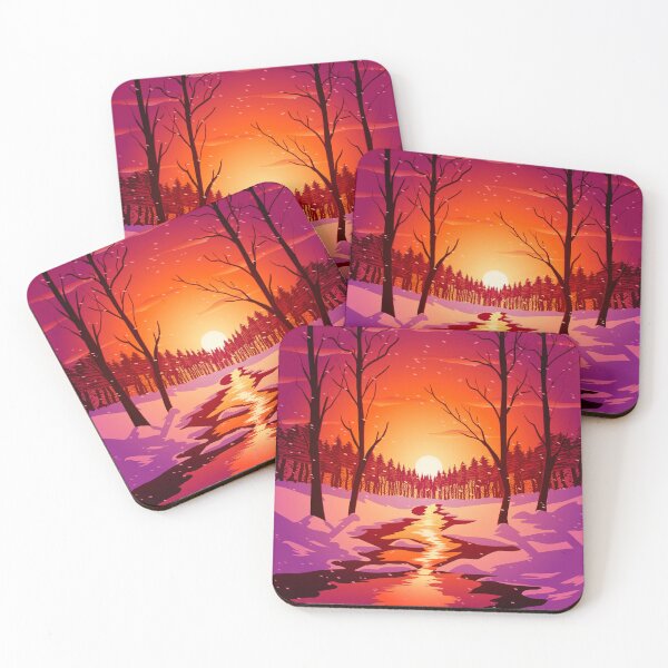 Item preview, Winter river sunset designed and sold by UliBlackbird.