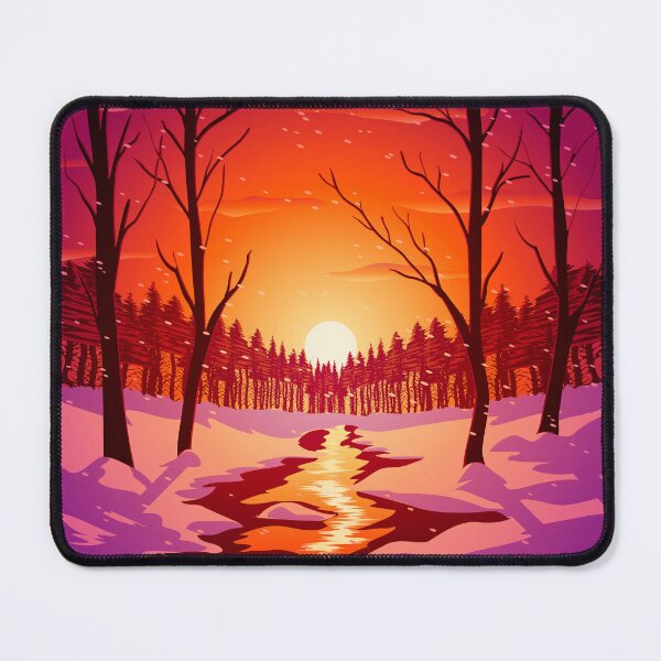 Item preview, Winter river sunset designed and sold by UliBlackbird.