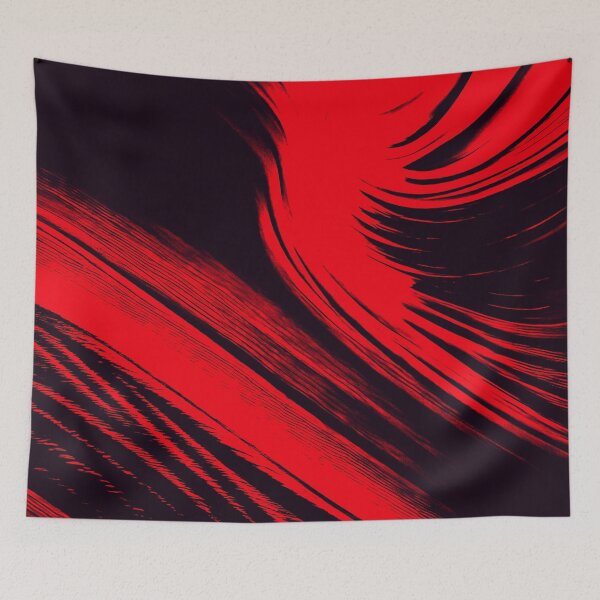 Item preview, Wispy Red and Black Abstract designed and sold by asurtiumgreen.
