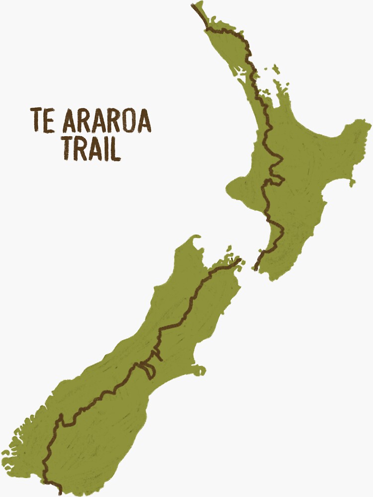 "Te Araroa Trail The Long Pathway, New Zealand Throughhike" Sticker
