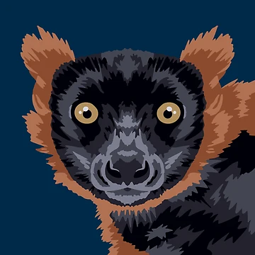 Artwork thumbnail, Red Ruffed Lemur Portrait by GeoCreate