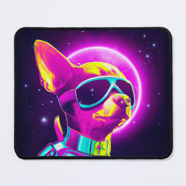 Item preview, Cyber Punk Chihuahua Neon Moon designed and sold by bennetthuskers.