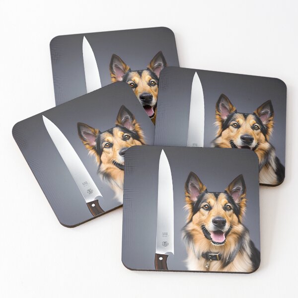 Item preview, Dog with knife designed and sold by Mebbotai.