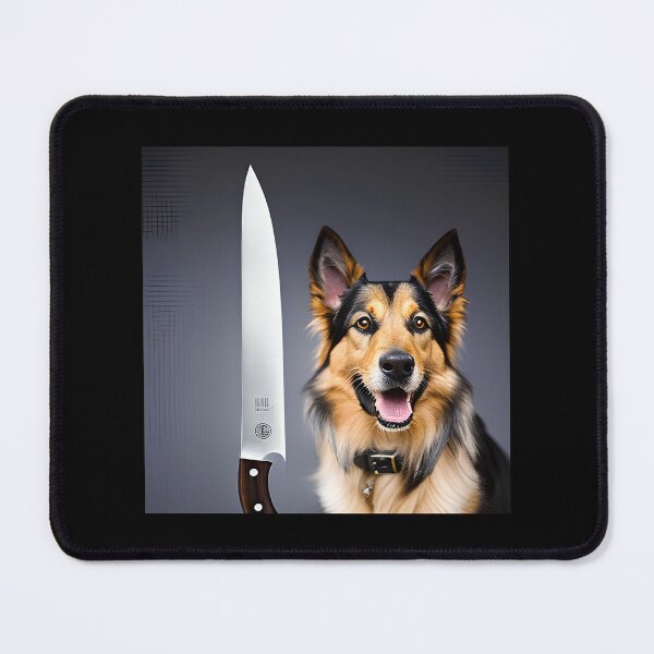 Item preview, Dog with knife designed and sold by Mebbotai.