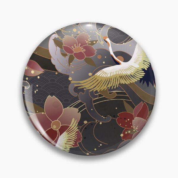 Artikelvorschau, traditional classical auspicious sea wave small flower crane entworfen und verkauft von UnaWu533.