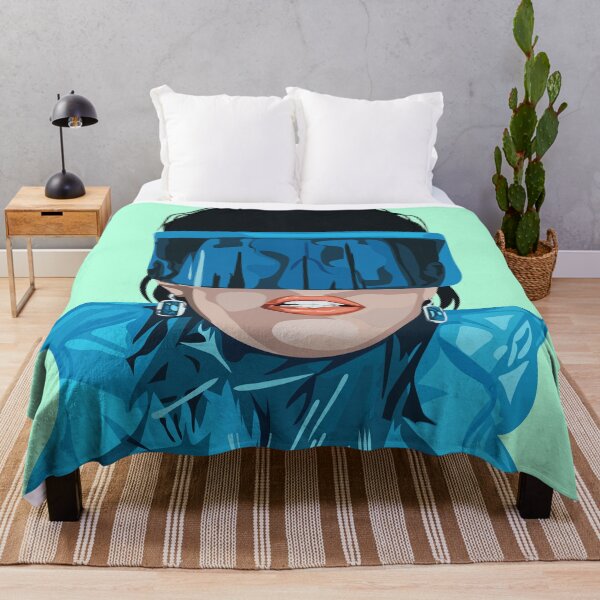 Item preview, a woman in a blue suit and glasses designed and sold by SabinArt.