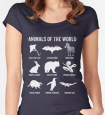 Simple Vintage Humor Funny Rare Animals of the World Women's Fitted Scoop T-Shirt