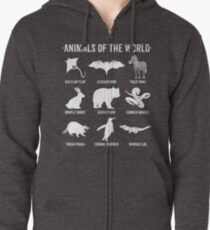 Einfache Vintage Humor Lustige seltene Tiere der Welt Hoodie mit Reißverschluss
