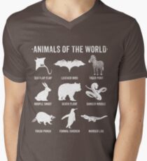 Simple Vintage Humor Funny Rare Animals of the World Men's V-Neck T-Shirt
