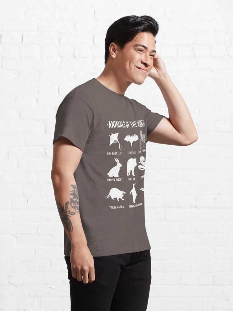 Alternate view of Simple Vintage Humor Funny Rare Animals of the World Classic T-Shirt