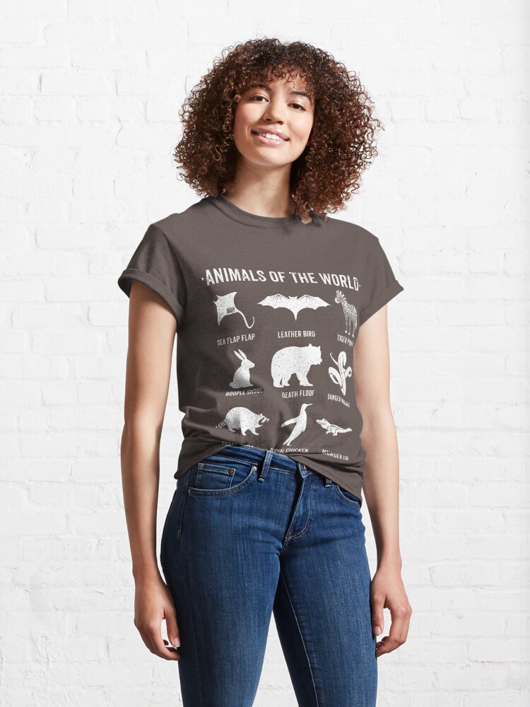 Alternate view of Simple Vintage Humor Funny Rare Animals of the World Classic T-Shirt