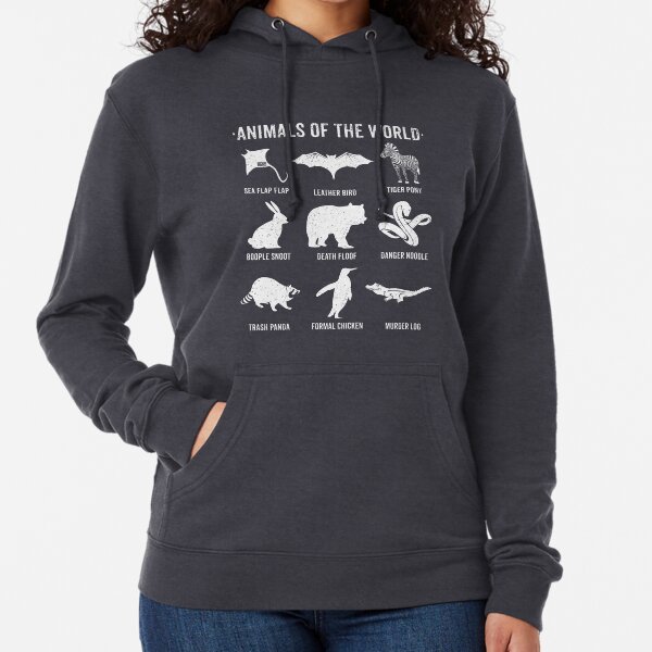 Simple Vintage Humor Funny Rare Animals of the World Lightweight Hoodie