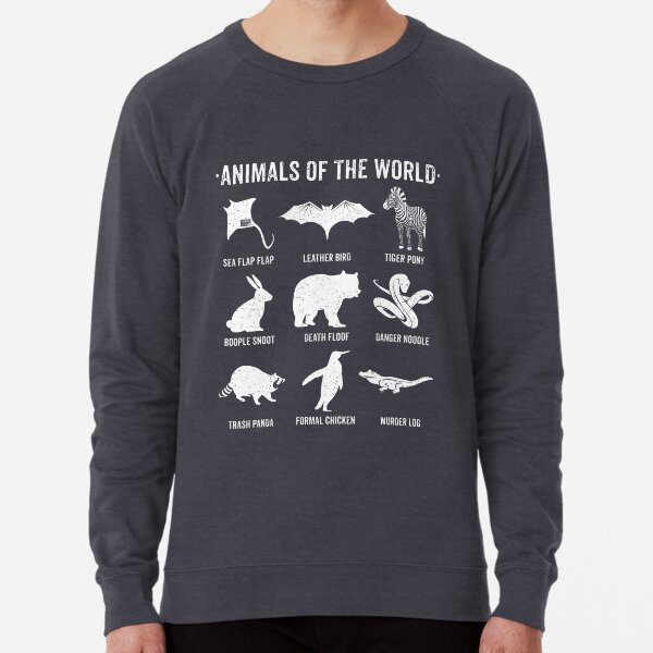 Simple Vintage Humor Funny Rare Animals of the World Lightweight Sweatshirt