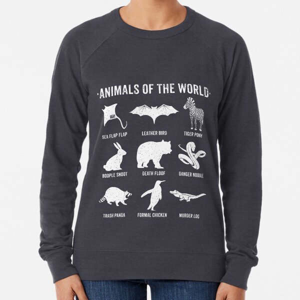 Simple Vintage Humor Funny Rare Animals of the World Lightweight Sweatshirt