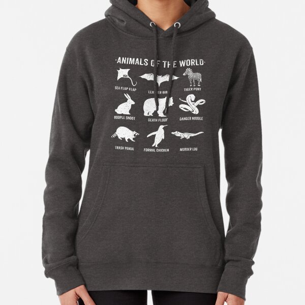 Simple Vintage Humor Funny Rare Animals of the World Pullover Hoodie
