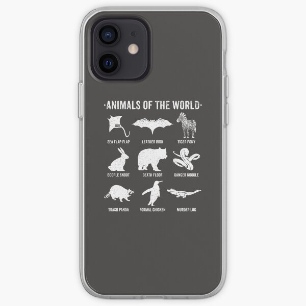 Simple Vintage Humor Funny Rare Animals of the World iPhone Soft Case