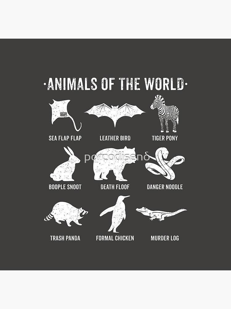 Simple Vintage Humor Funny Rare Animals of the World by porcodiseno