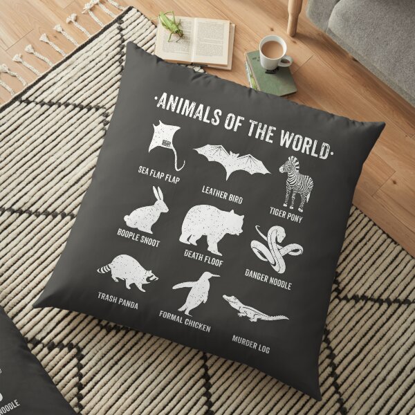 Simple Vintage Humor Funny Rare Animals of the World Floor Pillow