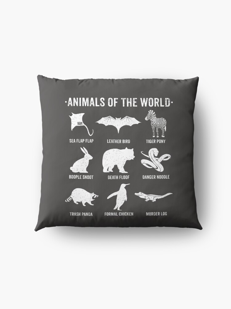 Alternate view of Simple Vintage Humor Funny Rare Animals of the World Floor Pillow