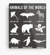 Simple Vintage Humor Funny Rare Animals of the World Metal Print