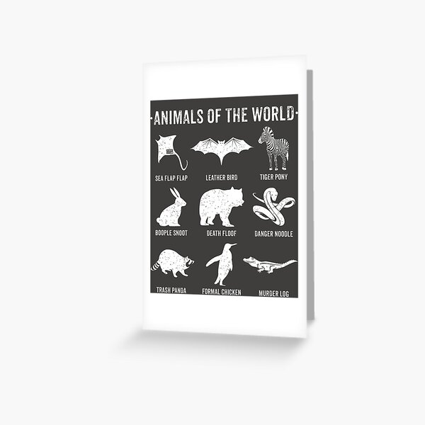 Simple Vintage Humor Funny Rare Animals of the World Greeting Card
