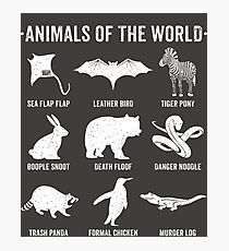 Einfache Vintage Humor Lustige seltene Tiere der Welt Fotodruck