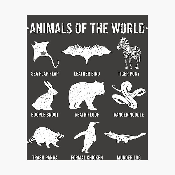 Simple Vintage Humor Funny Rare Animals of the World Photographic Print