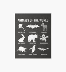 Simple Vintage Humor Funny Rare Animals of the World Art Board Print