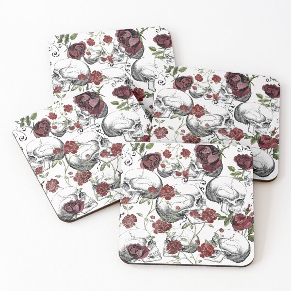 Item preview, Skulls and roses art designed and sold by Inktown.