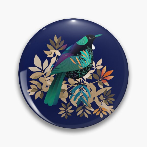 Item preview, Contemporary New Zealand Tui Bird Print designed and sold by ThePurpleMelon.